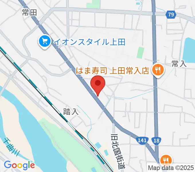 ヒオキ楽器 ユニスタイル上田センターの地図