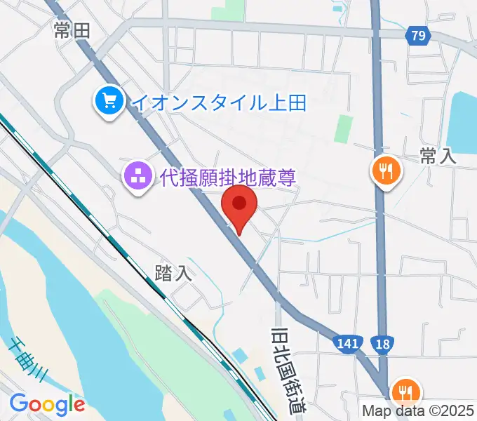 ヒオキ楽器 ユニスタイル上田センターの地図