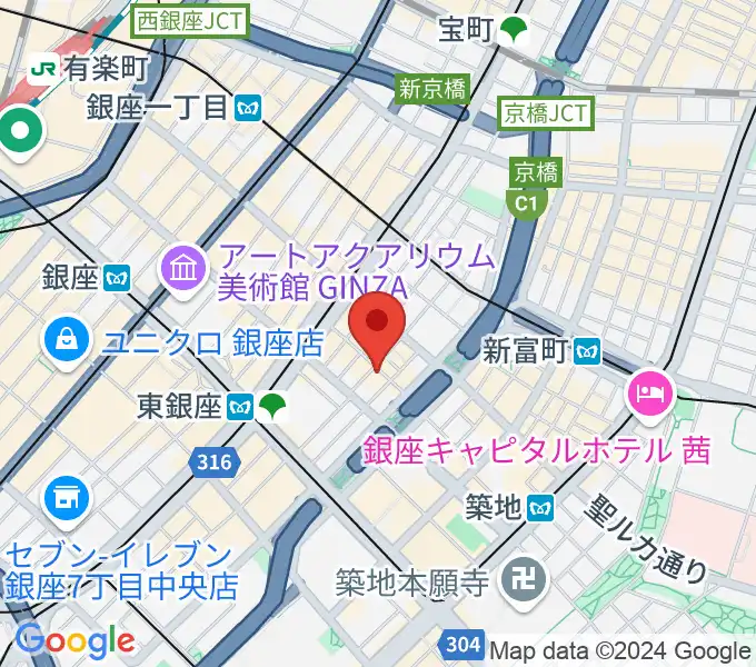 銀座ミスターオールディーズの地図