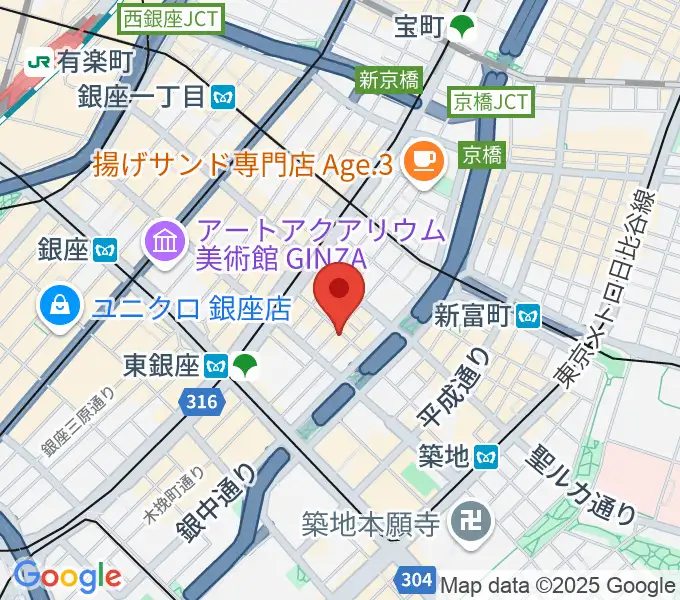 銀座ミスターオールディーズの地図
