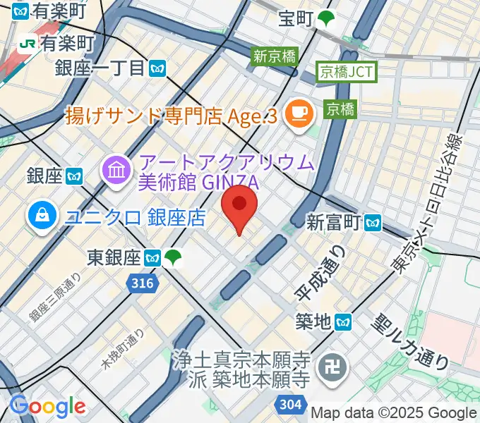 銀座ミスターオールディーズの地図