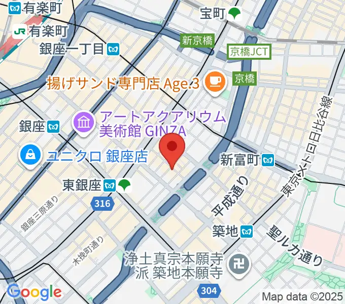 銀座ミスターオールディーズの地図