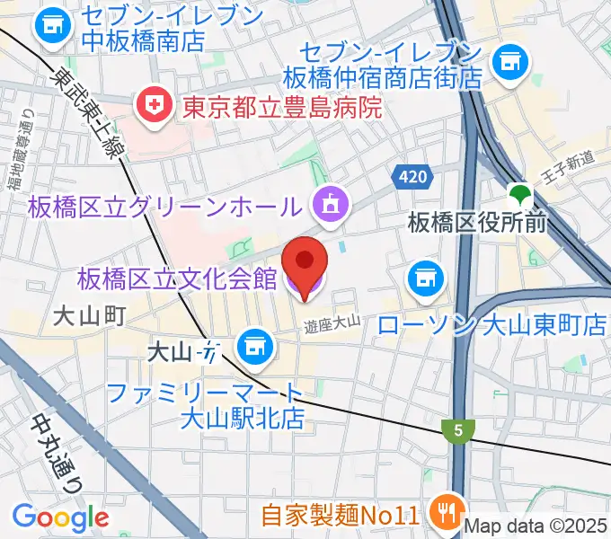 板橋区立文化会館の地図