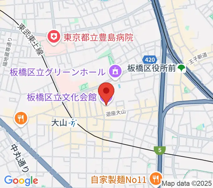 板橋区立文化会館の地図