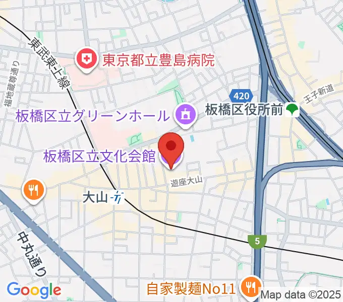 板橋区立文化会館の地図