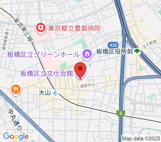 板橋区立文化会館の地図