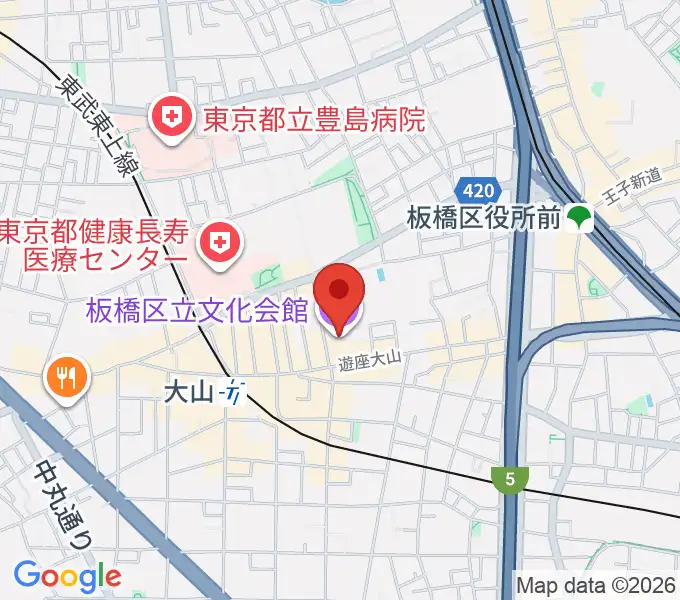 板橋区立文化会館の地図