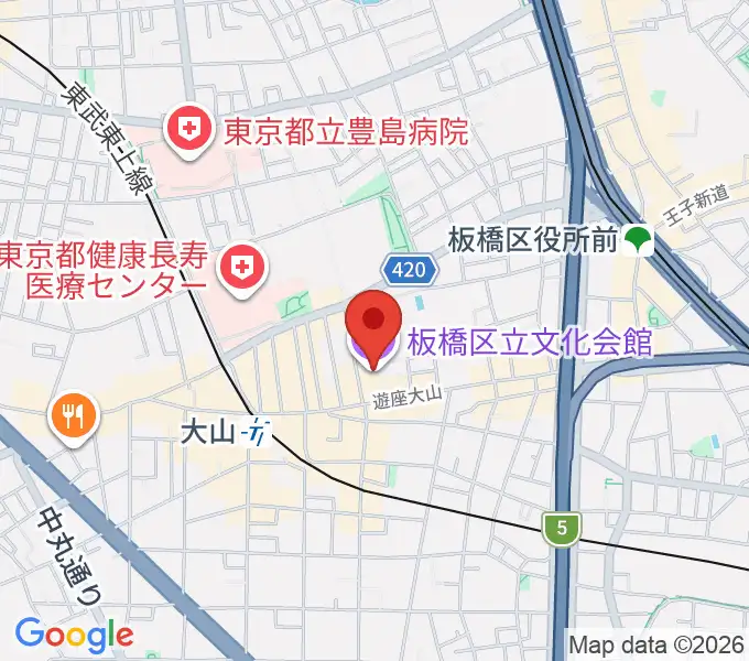 板橋区立文化会館の地図