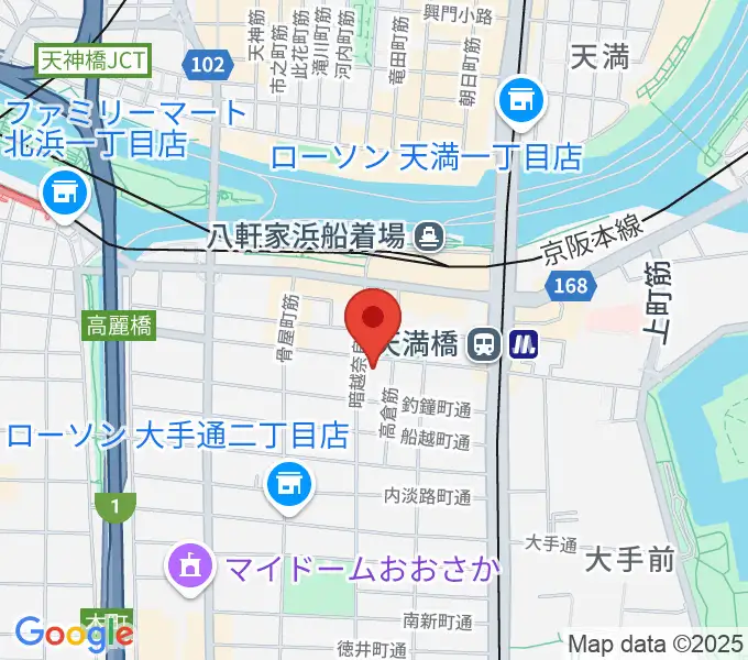 青山ハープ大阪ショールームの地図