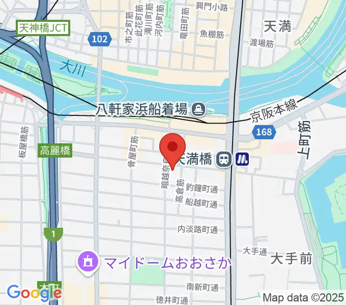 青山ハープ大阪ショールームの地図