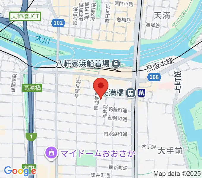 青山ハープ大阪ショールームの地図