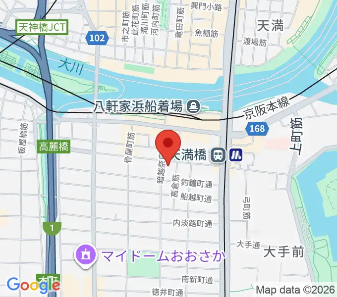 青山ハープ大阪ショールームの地図