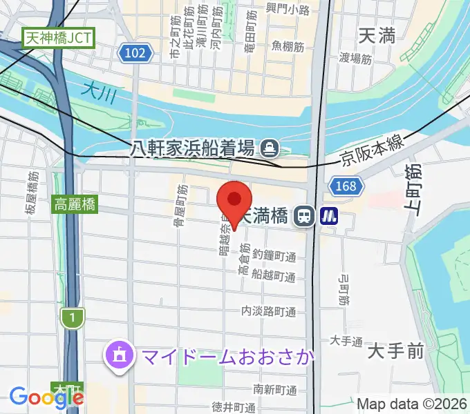 青山ハープ大阪ショールームの地図