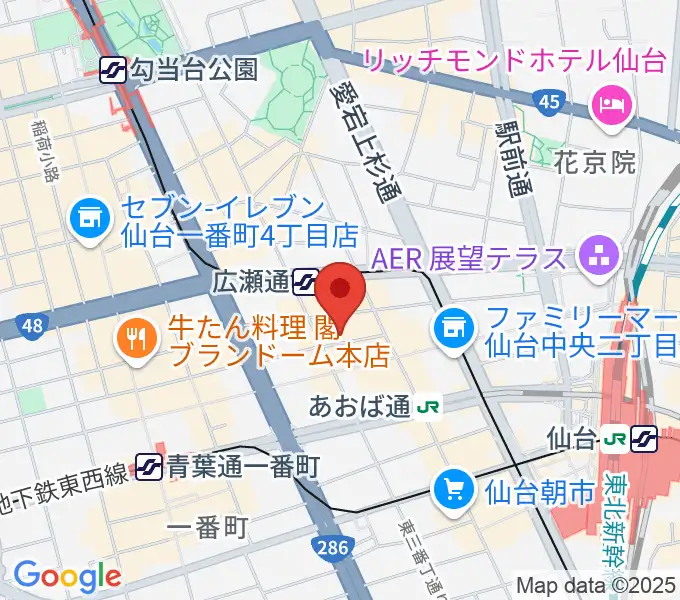 仙台enn 2nd・enn 3rdの地図