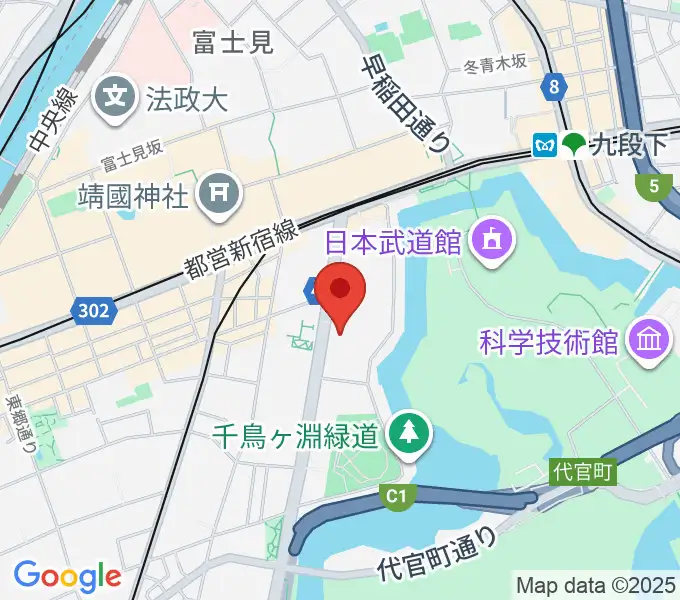 イタリア文化会館 アニェッリホールの地図