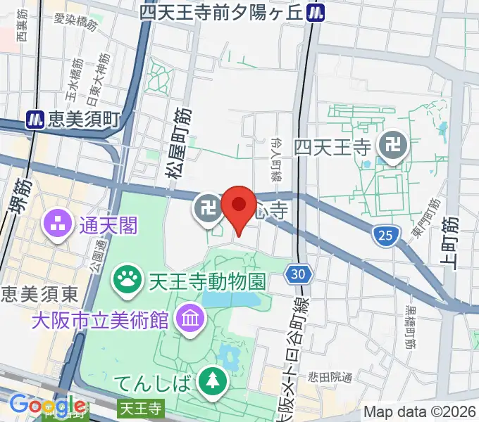 一心寺シアター倶楽の地図