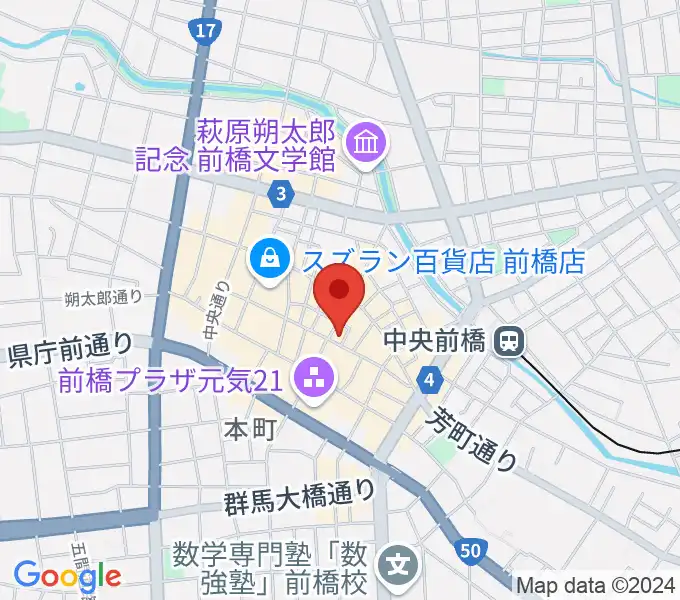 前橋ヘレンのパブの地図