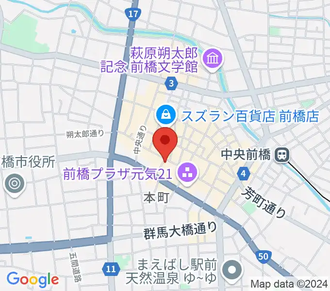 前橋ダウンビートの地図