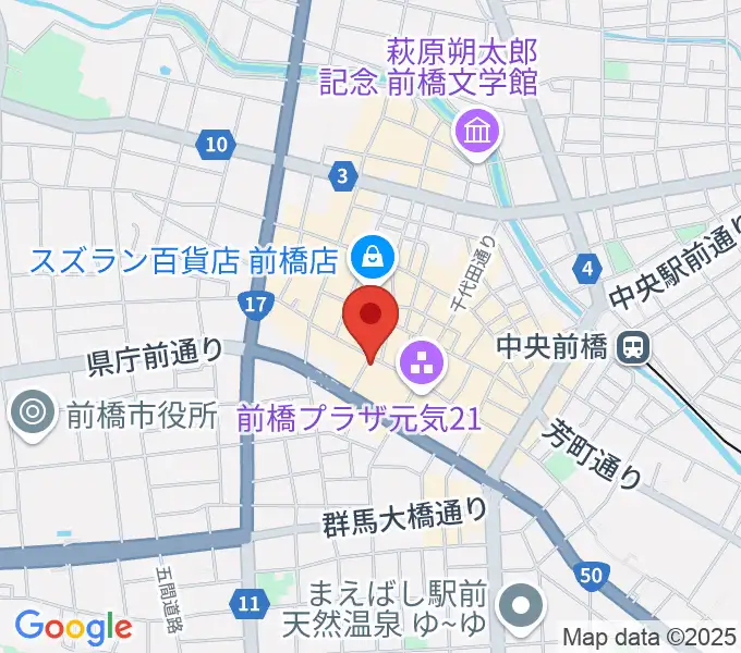 前橋ダウンビートの地図