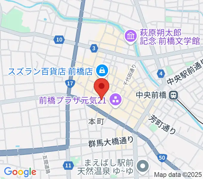 前橋ダウンビートの地図