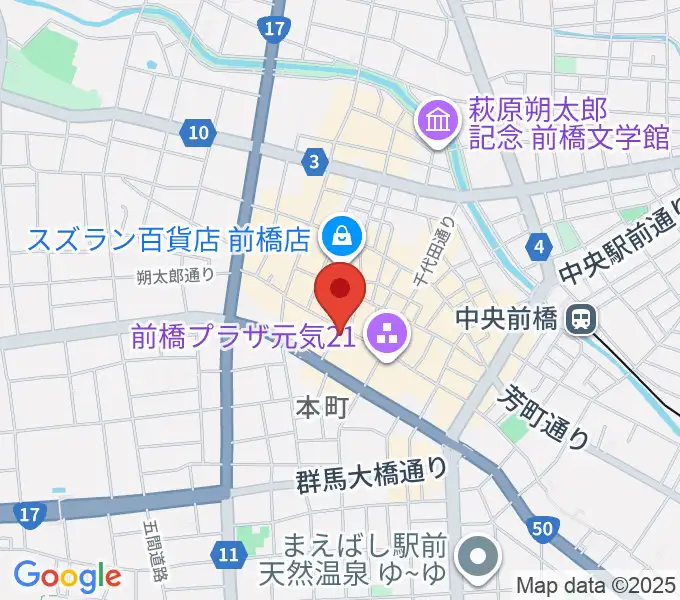 前橋ダウンビートの地図