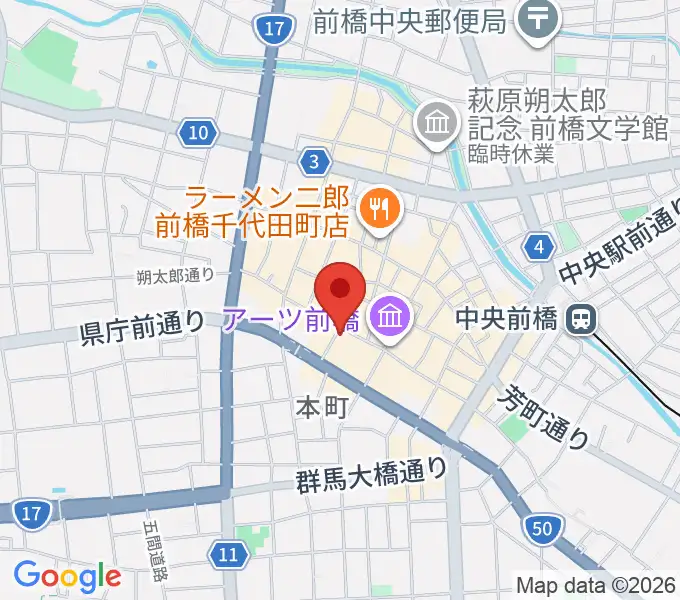 前橋ダウンビートの地図