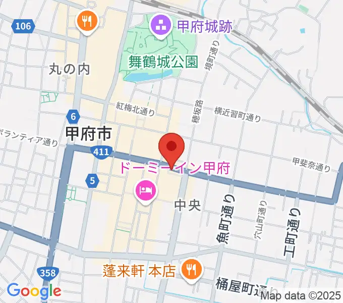 甲府JAZZ IN ALONEの地図