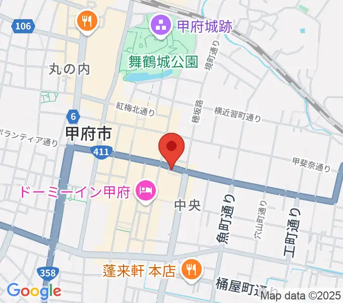 甲府JAZZ IN ALONEの地図