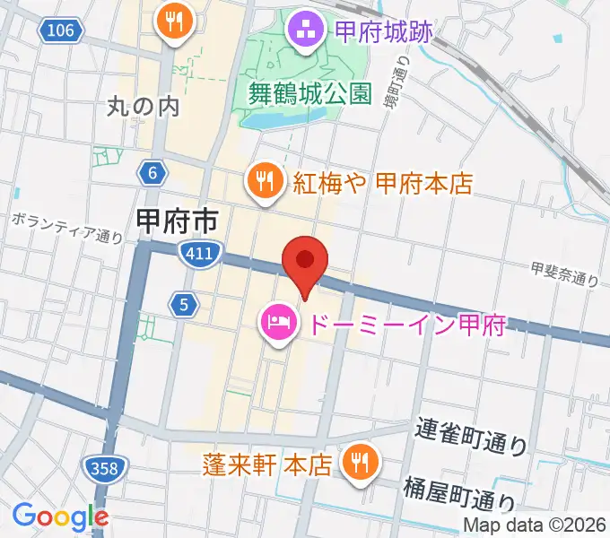 コットンクラブ甲府の地図