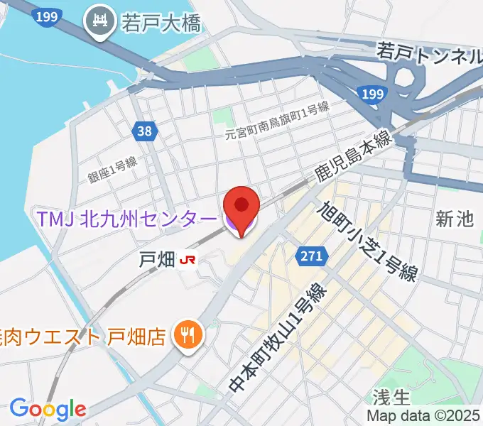 ウェルとばた 戸畑市民会館の地図