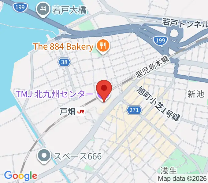 ウェルとばた 戸畑市民会館の地図