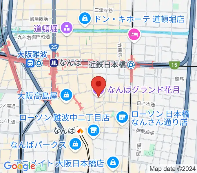 なんばグランド花月の地図