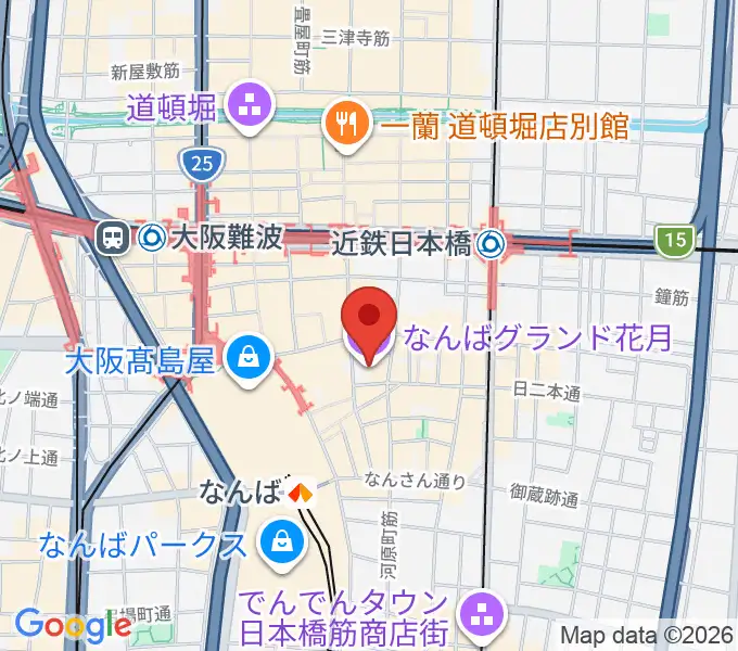 なんばグランド花月の地図