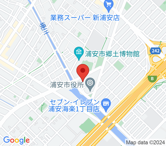 浦安市文化会館の地図