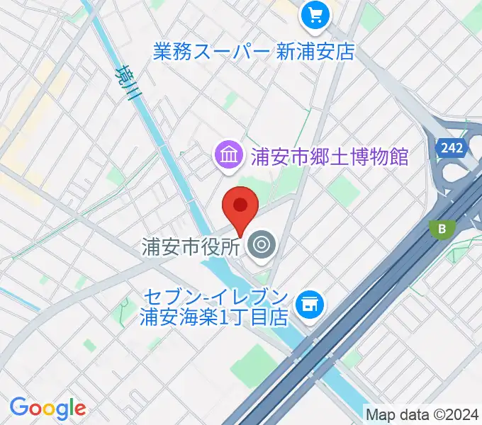 浦安市文化会館の地図