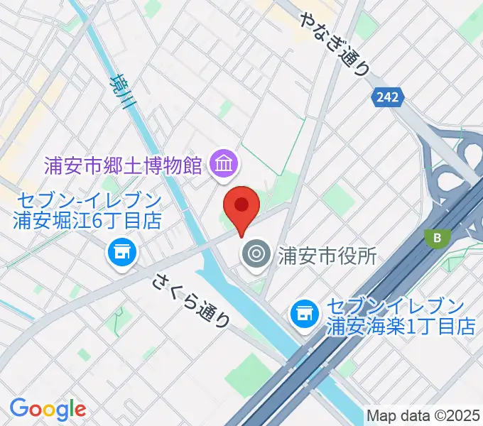 浦安市文化会館の地図