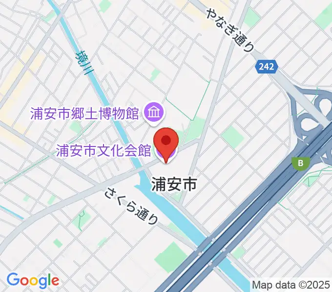 浦安市文化会館の地図
