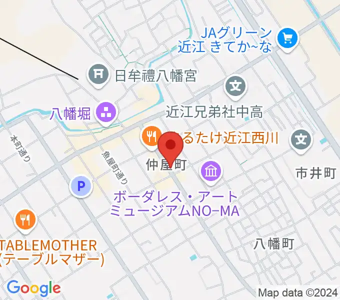 近江八幡 酒游舘の地図