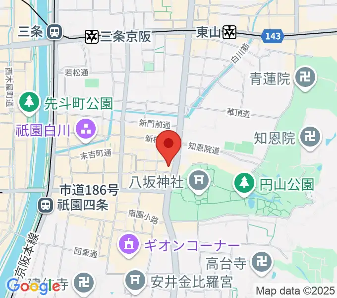 よしもと祇園花月の地図