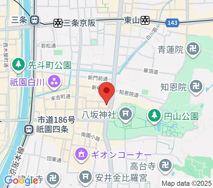 よしもと祇園花月の地図