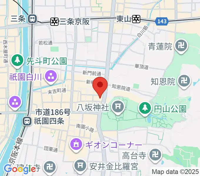 よしもと祇園花月の地図