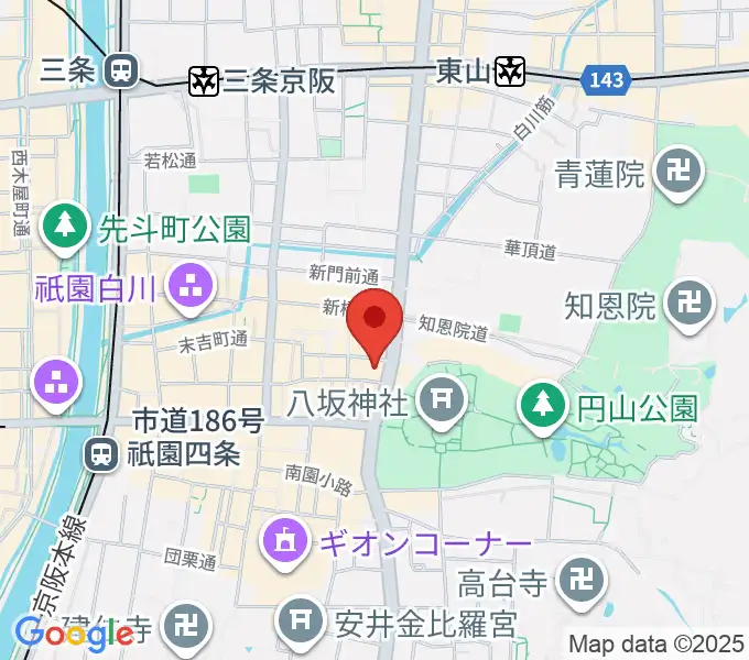 よしもと祇園花月の地図