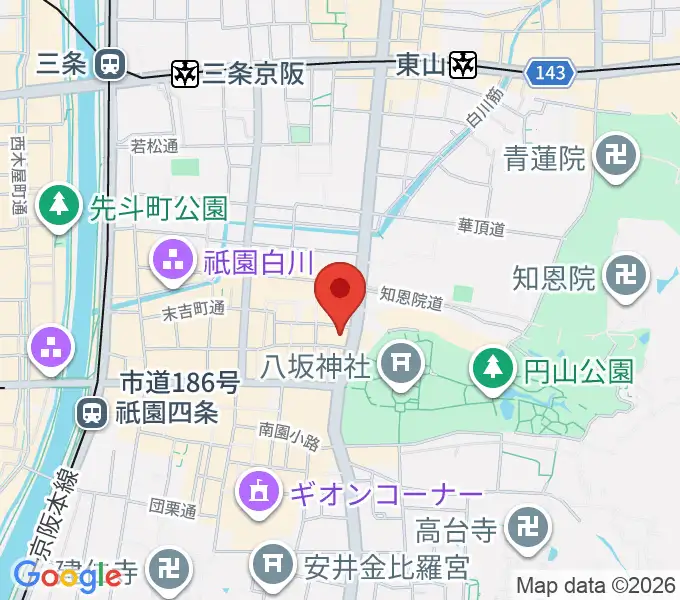 よしもと祇園花月の地図