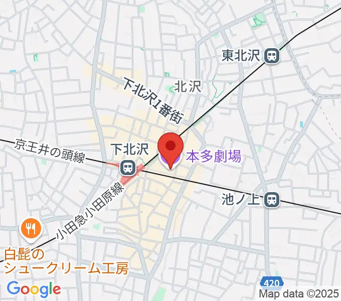 下北沢 本多劇場の地図