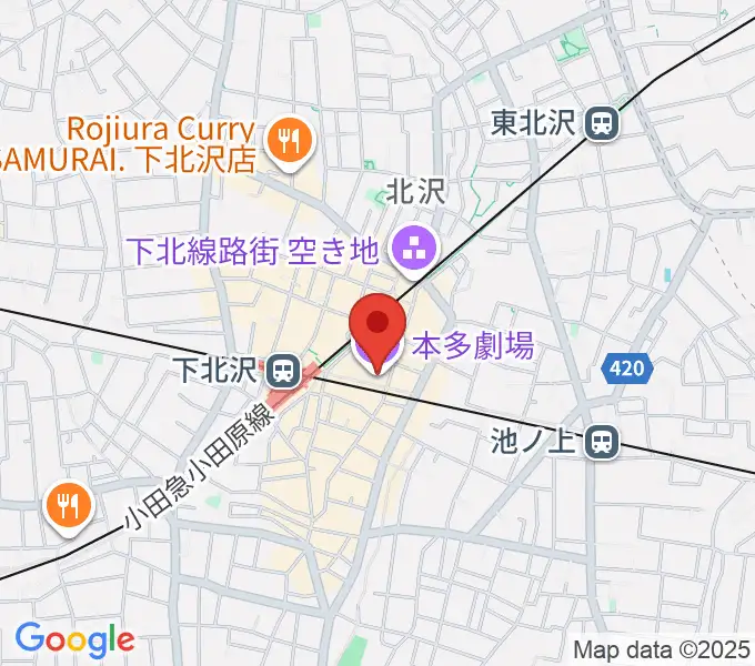 下北沢 本多劇場の地図