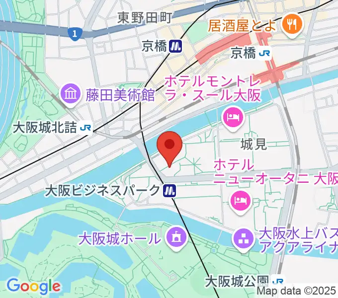 大阪ビジネスパーク円形ホールの地図