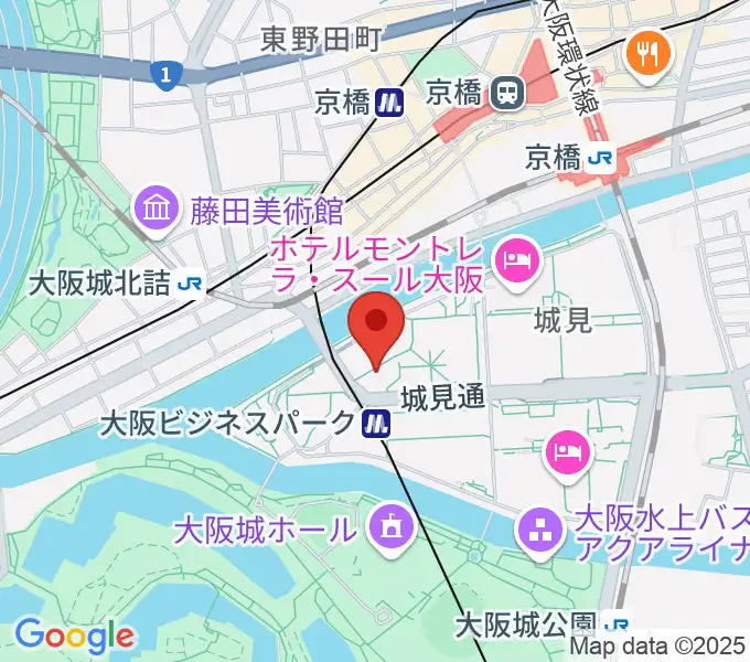 大阪ビジネスパーク円形ホールの地図