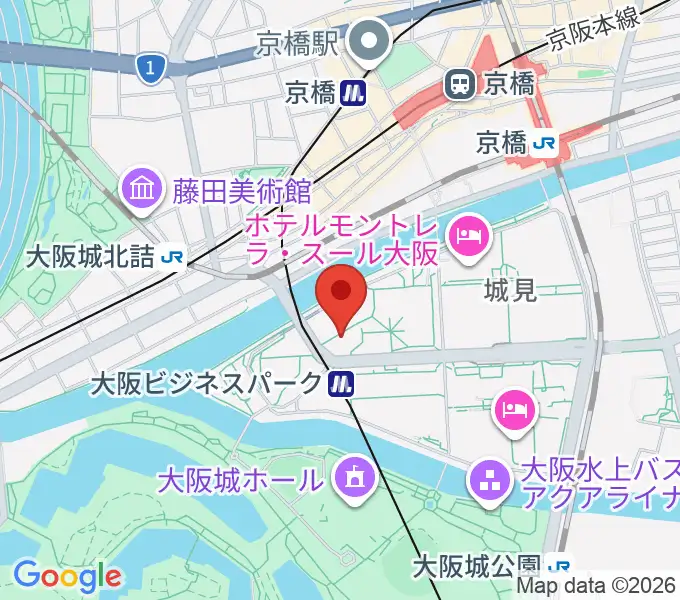 大阪ビジネスパーク円形ホールの地図