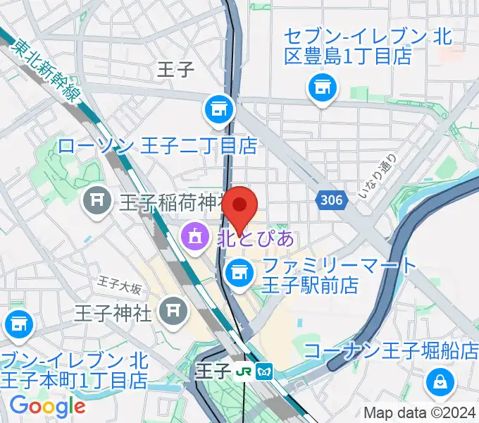 王子小劇場の地図