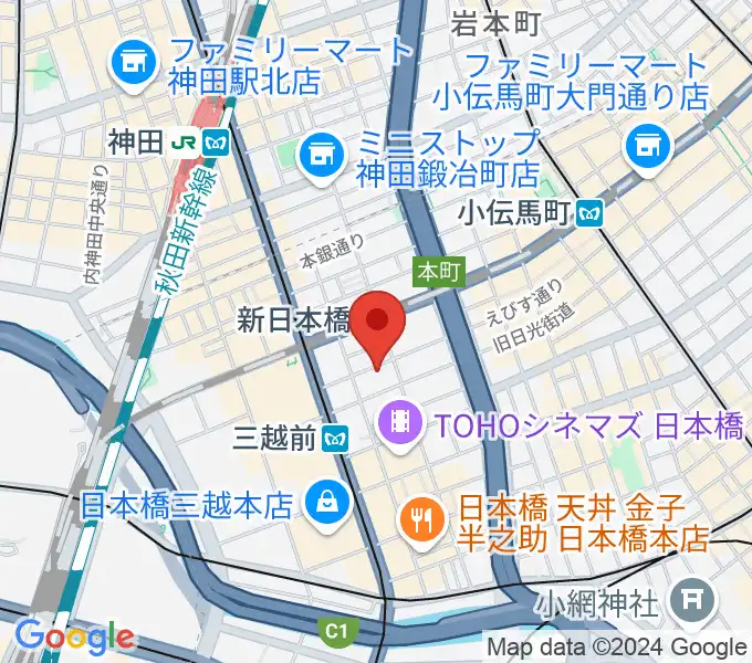 お江戸日本橋亭の地図